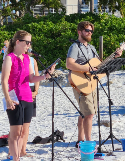 Music and Reading during Chapel on the Beach