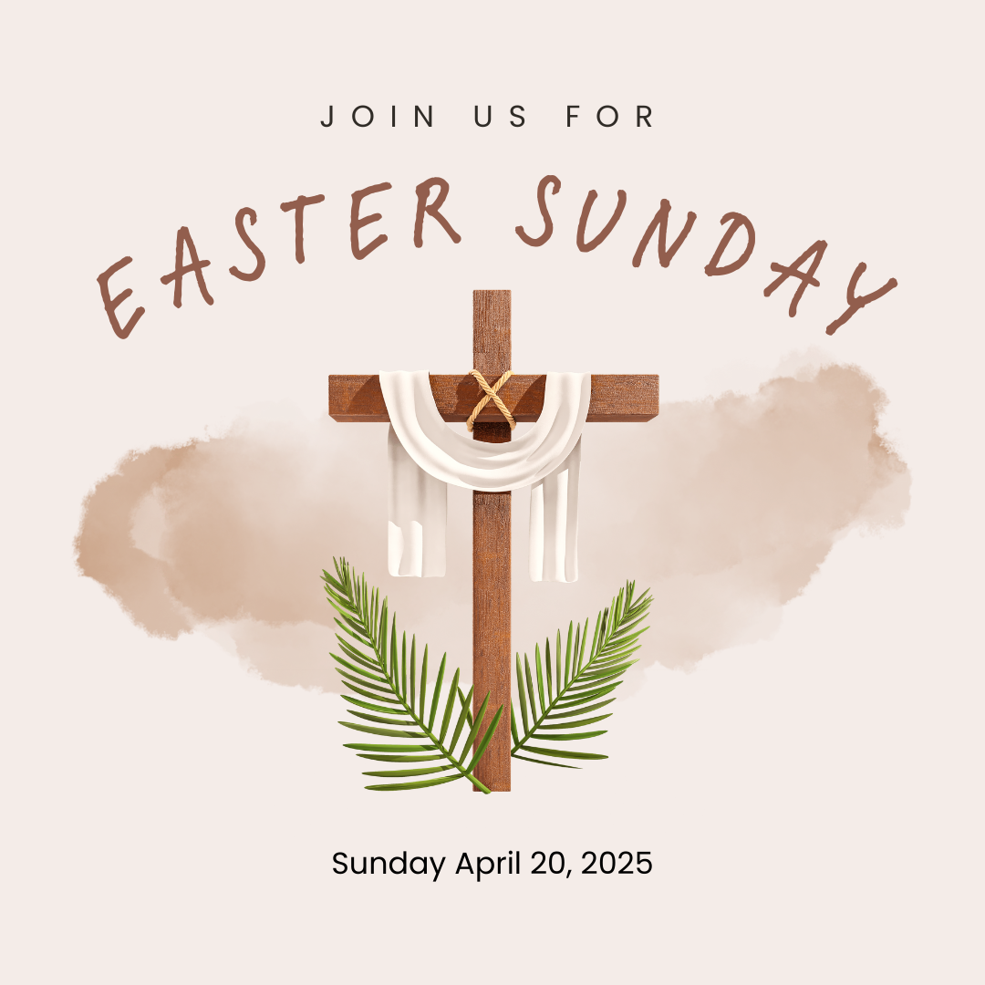 Brown and Beige Watercolor Brush Easter Sunday Instagram Post