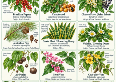 Invasive Plants Species we are managing carefully as native vegetation becomes established