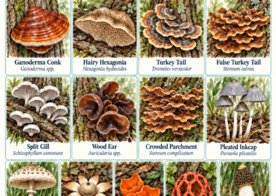 Mushrooms & Fungi Part of the largely unseen network that recycles nutrients and supports healthy soils
